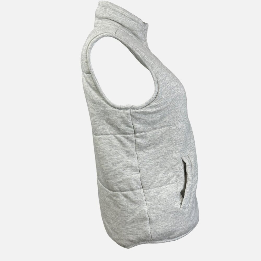 Thread & Supply Womens Medium Gray Zip-Up Sleeveless Puffer Vest Lightweight - Picture 3 of 7